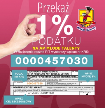 PRZEKAŻ 1 % PODATKU AP MŁODE TALENTY